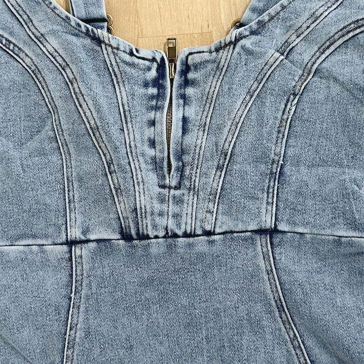 New U-neck Suspender Denim Summer Casual Dress