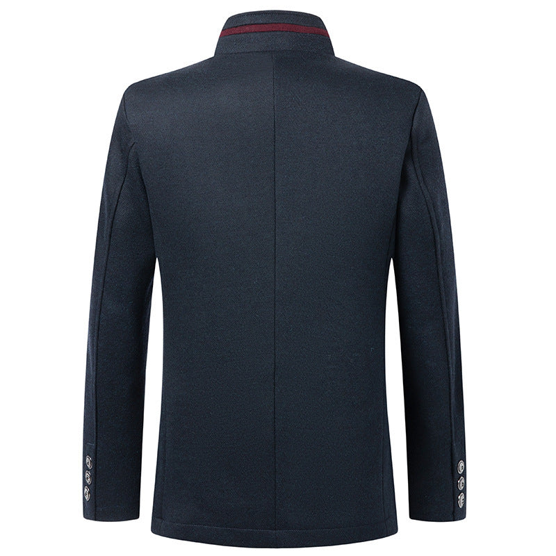 Business Stand Collar Woolen Coat - Swefashionstore