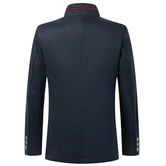 Business Stand Collar Woolen Coat - Swefashionstore