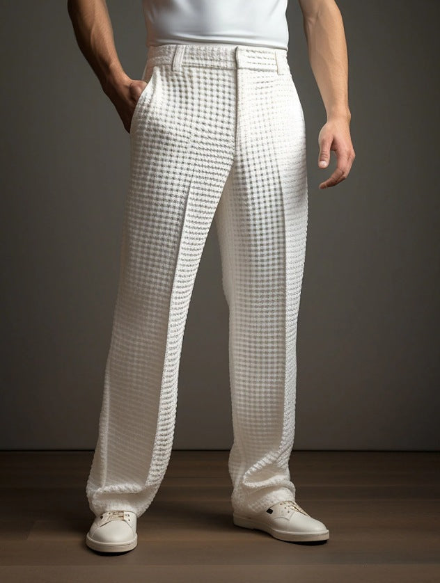 CASUAL Versatile Business Straight Men's Waffle SUIT Pants