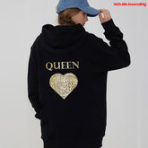 Women Hoodies King Queen Printed Sweatshirt Lovers - Swefashionstore