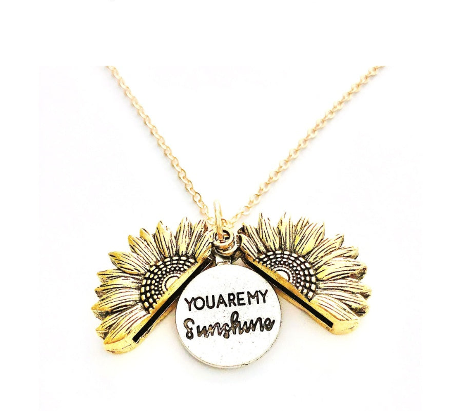 Sunflower Double Lettering Necklace - Swefashionstore
