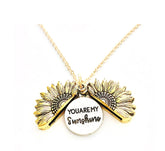 Sunflower Double Lettering Necklace - Swefashionstore