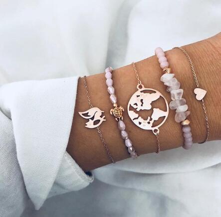 BESTSELLER PERLENKETTE Armband SET Fußkettchen