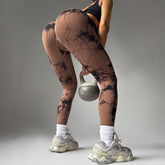 High Waist Tight Yoga Pants Tie-dye Breathable Workout Pants - Swefashionstore