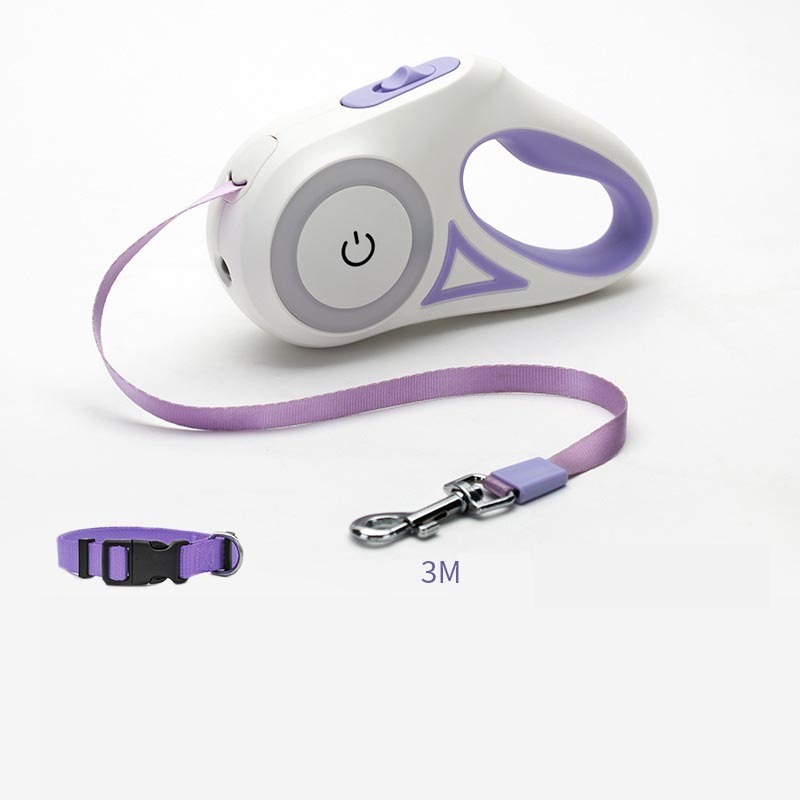Automatic Retractable Leash Dog Collar Spotligh