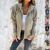 Hooded Zip-up Jacket With Pockets - Swefashionstore