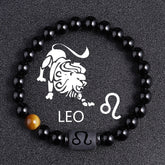 Twelve Constellation Black Glass Tiger-eye Bracelet - Swefashionstore