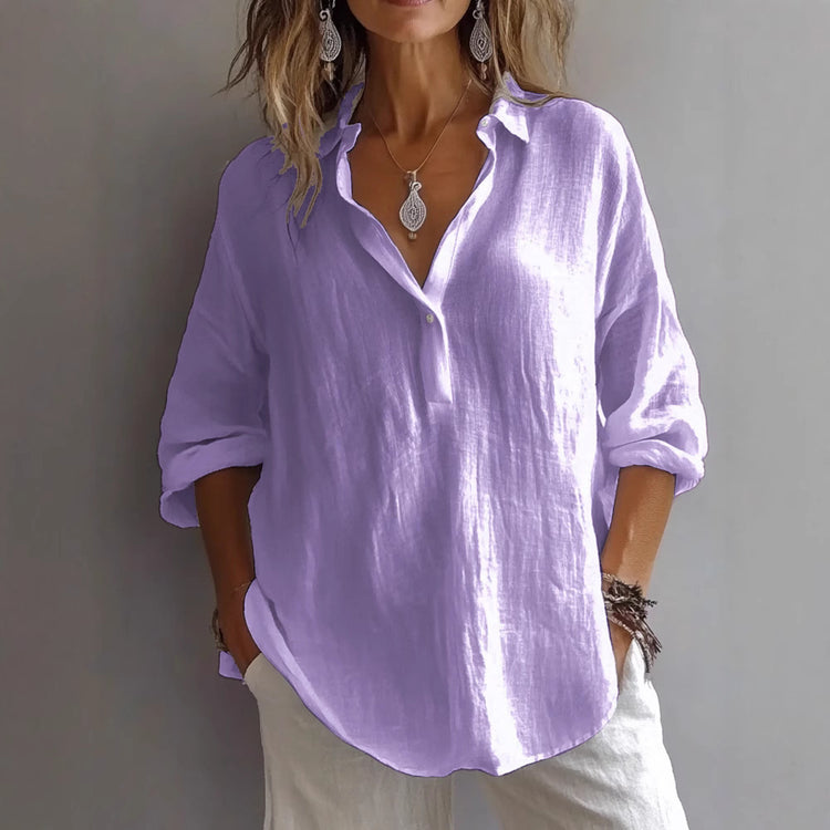 Fashion Long-sleeved Lapel Pullover Shirt - Swefashionstore