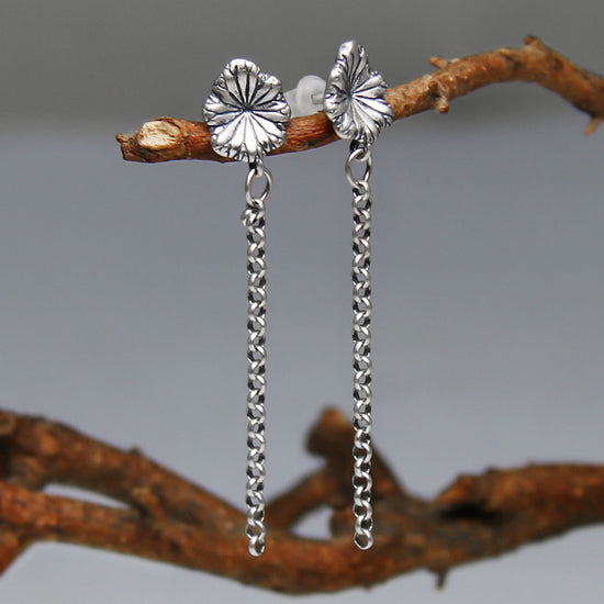 925 Sterling Silver Long Tassel Stud Earrings - Swefashionstore