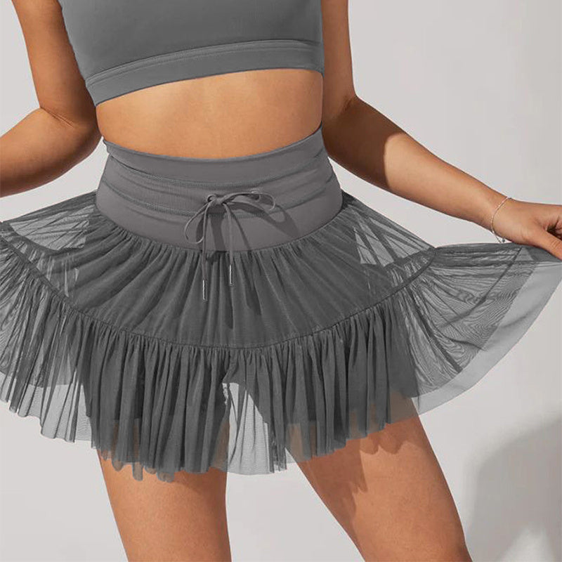 High Waist Dress With Anti-exposure Safety Pants