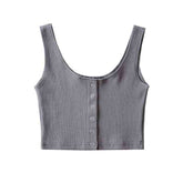 SHORT STYLE Threaded Elastic Vest Women&