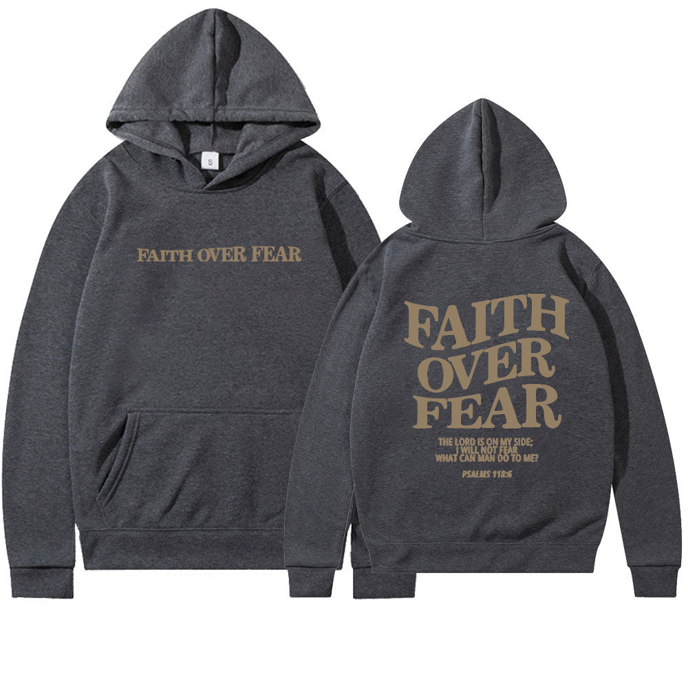 Faith Over Fear Christian Hoodie - Inspirational Hoodie for Daily Motivation - Swefashionstore