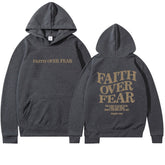 Faith Over Fear Christian Hoodie - Inspirational Hoodie for Daily Motivation - Swefashionstore
