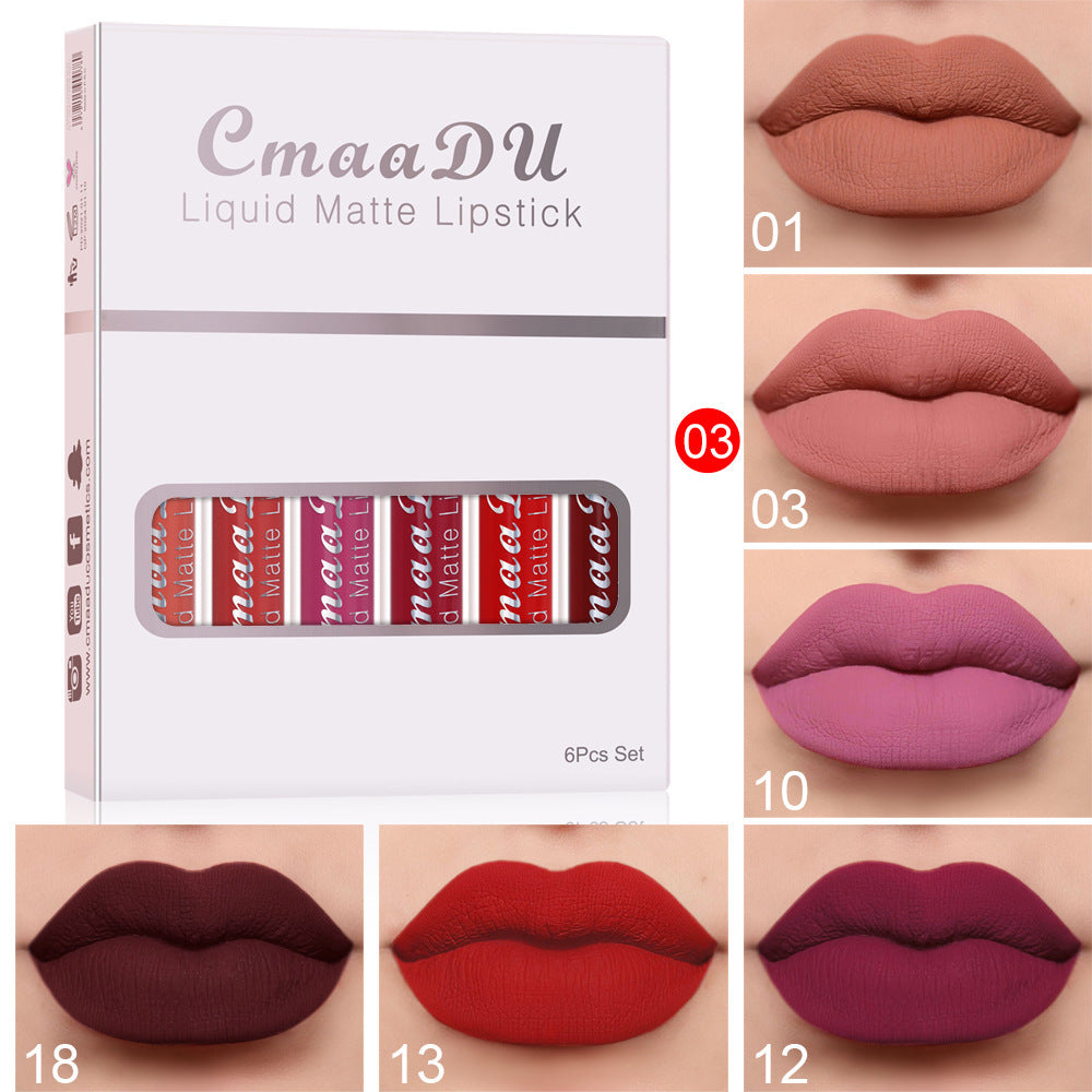 6 Boxes Of Matte Non-stick Cup Waterproof Lipstick - Swefashionstore