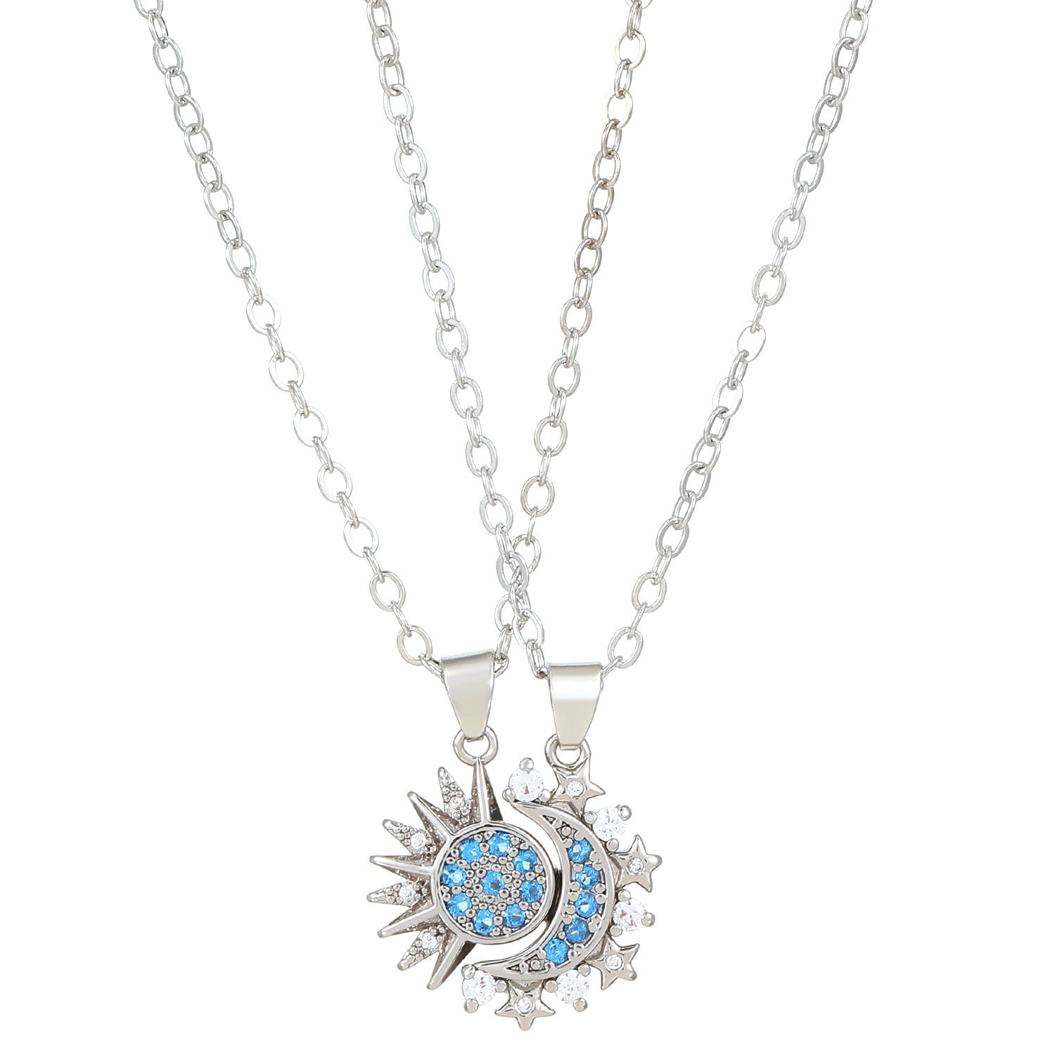 2pcs Necklace Sun And Moon Magnetic Pendant - Swefashionstore