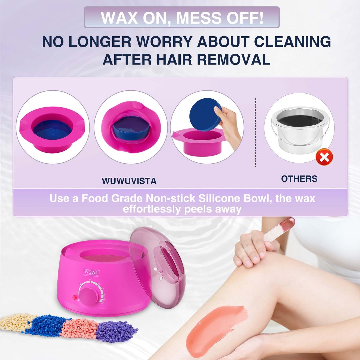 Waxing Kit WUWUVISTA 23 Items Hair Removal With Wax Warmer