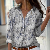 Fashion Casual Shirt Digital Printing Lapel Long Sleeve Shirt - Swefashionstore