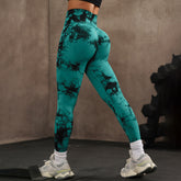 High Waist Tight Yoga Pants Tie-dye Breathable Workout Pants - Swefashionstore