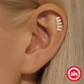 S925 Sterling Silver Moon Diamond Embedded Star Ear Rings - Swefashionstore