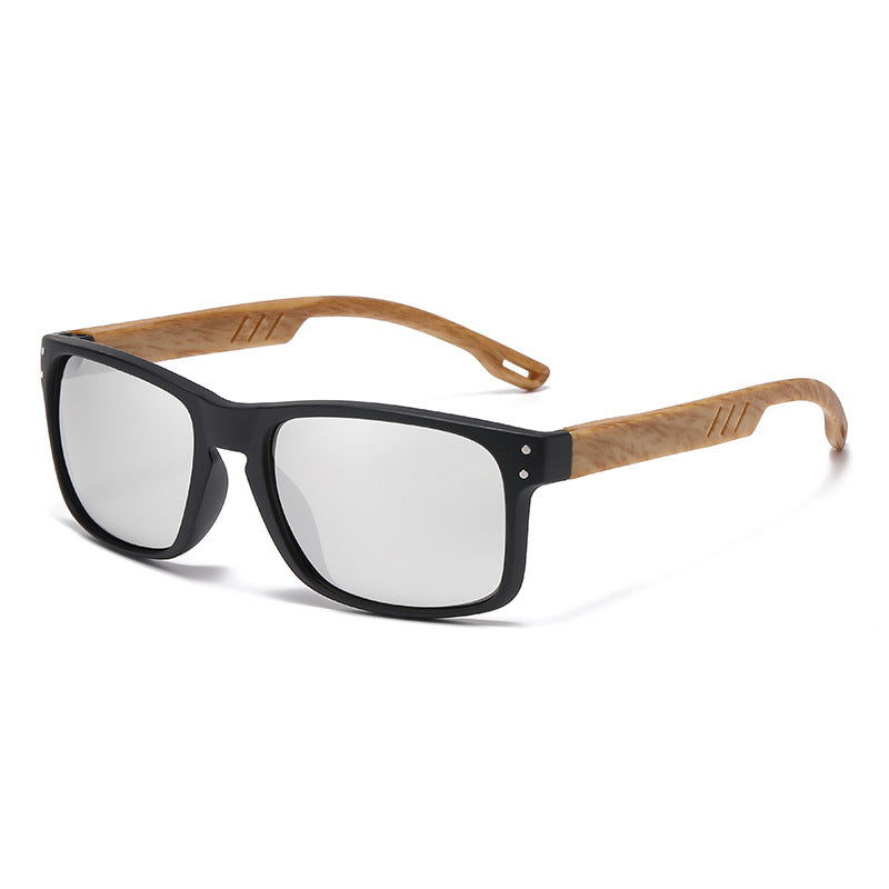 RETRO Holzmaserung UV400 Bein Sonnenbrille