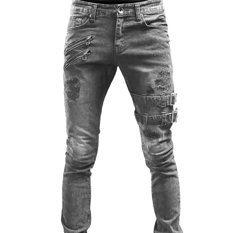 Personalized Trendy Worn Ripped Motorcycle Jeans - Swefashionstore