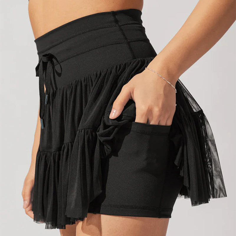 High Waist Dress With Anti-exposure Safety Pants