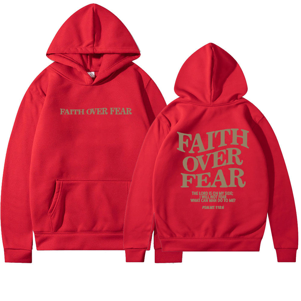 Faith Over Fear Christian Hoodie - Inspirational Hoodie for Daily Motivation - Swefashionstore