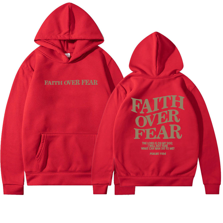 Faith Over Fear Christian Hoodie - Inspirational Hoodie for Daily Motivation - Swefashionstore