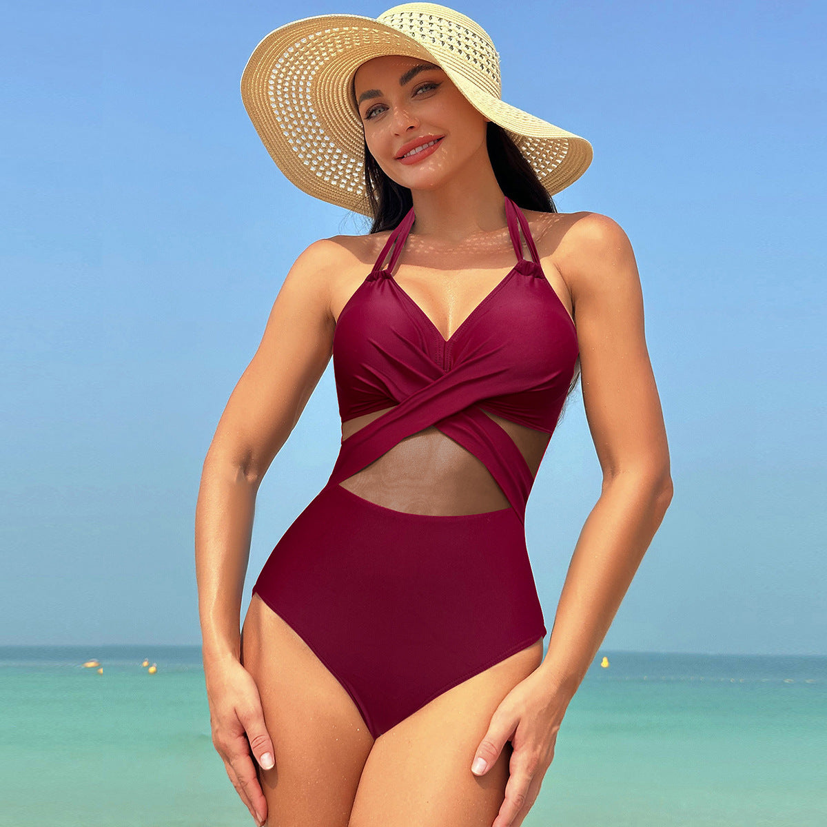 Halter-neck One-piece Swimsuit - Swefashionstore
