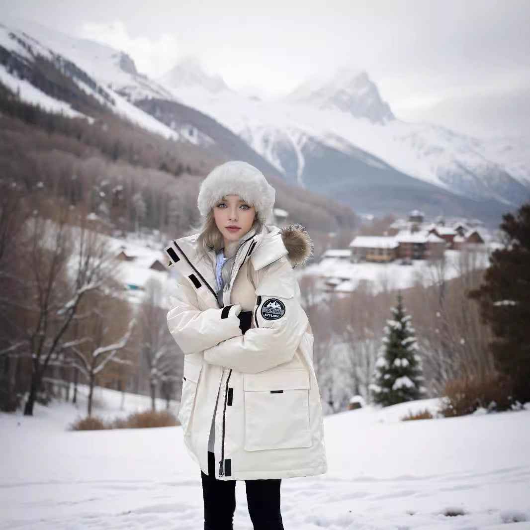 Mid-length Thermal Cotton Coat Women