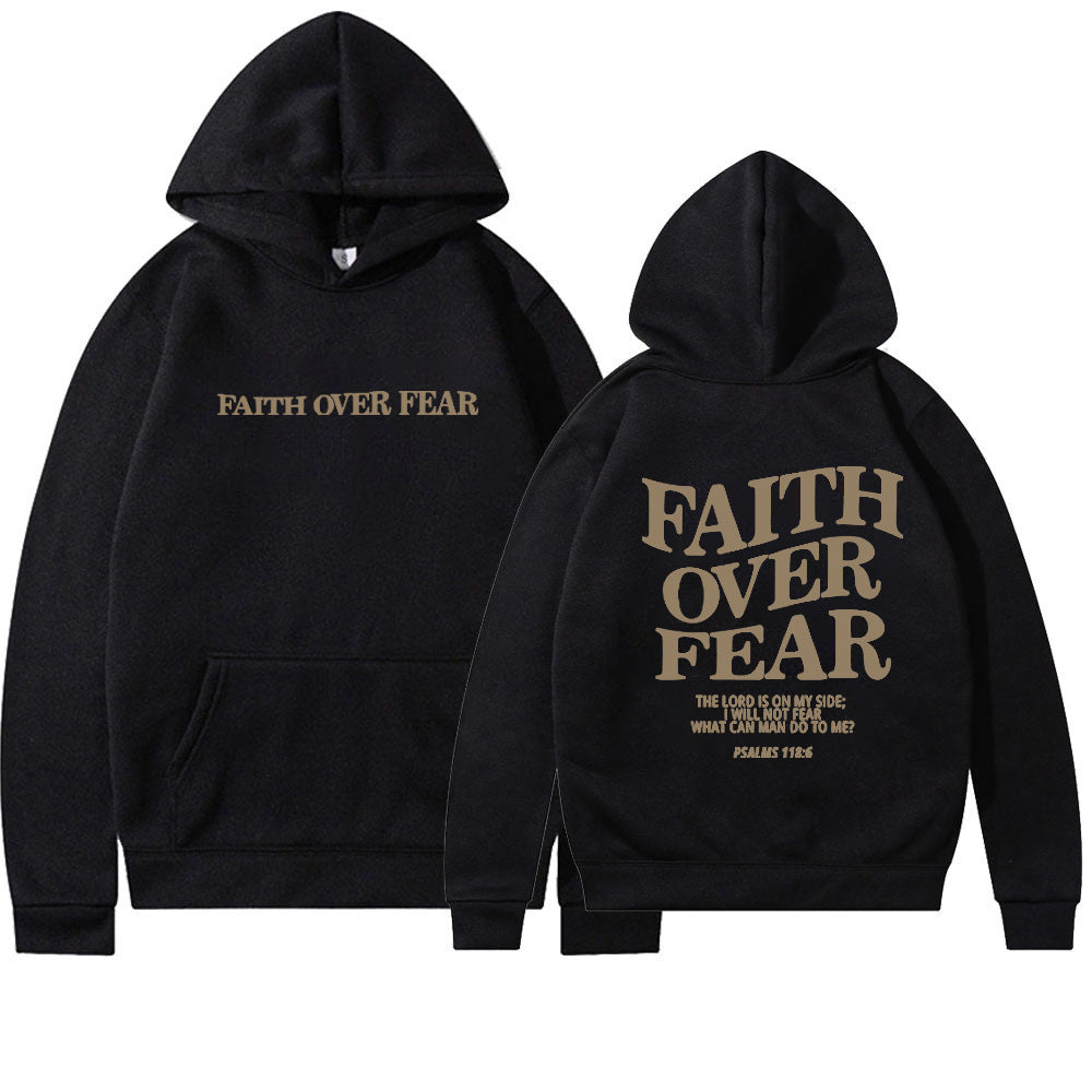 Faith Over Fear Christian Hoodie - Inspirational Hoodie for Daily Motivation - Swefashionstore