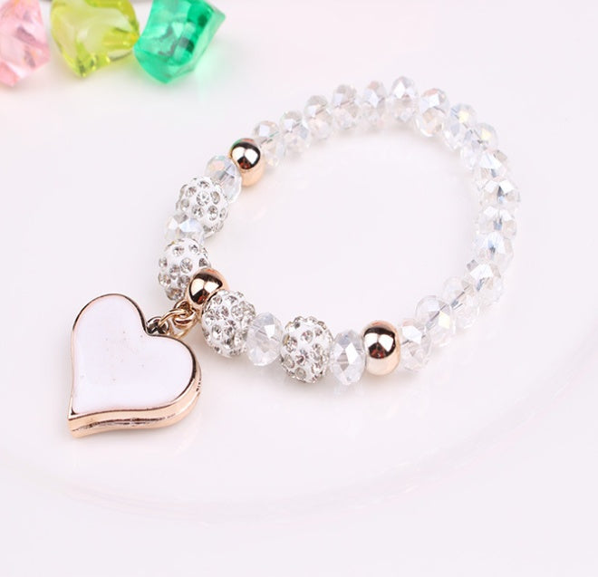 ELASTIC Crystal & Bangle HEART Bracelets