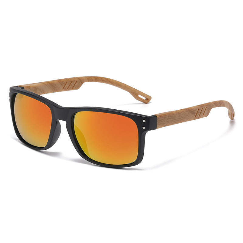 RETRO Holzmaserung UV400 Bein Sonnenbrille