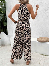 Leopard Print Sleeveless Wide-Leg Pants for Women - Swefashionstore