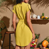 V-neck Short Sleeve Dress For Women - Swefashionstore