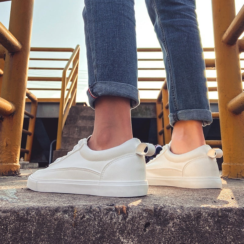 Weiße Schuhe Herren Vier Jahreszeiten Atmungsaktiv Teenager Reines Weiß