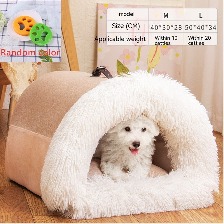 New Splice Portable Pet Nest Portable Autumn And Winter Warm Dog Nest Moisture-proof Long Fur Cat Nest Cross Border Pet Nest - Swefashionstore