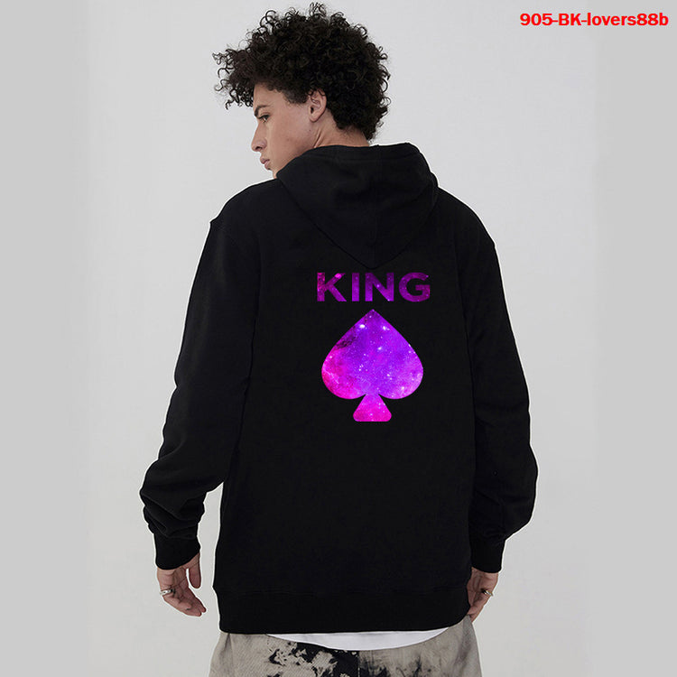 Women Hoodies King Queen Printed Sweatshirt Lovers - Swefashionstore