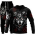 Newcomer Wolf Print Tracksuit Men Sportswear Hooded Sweatsuit - Swefashionstore