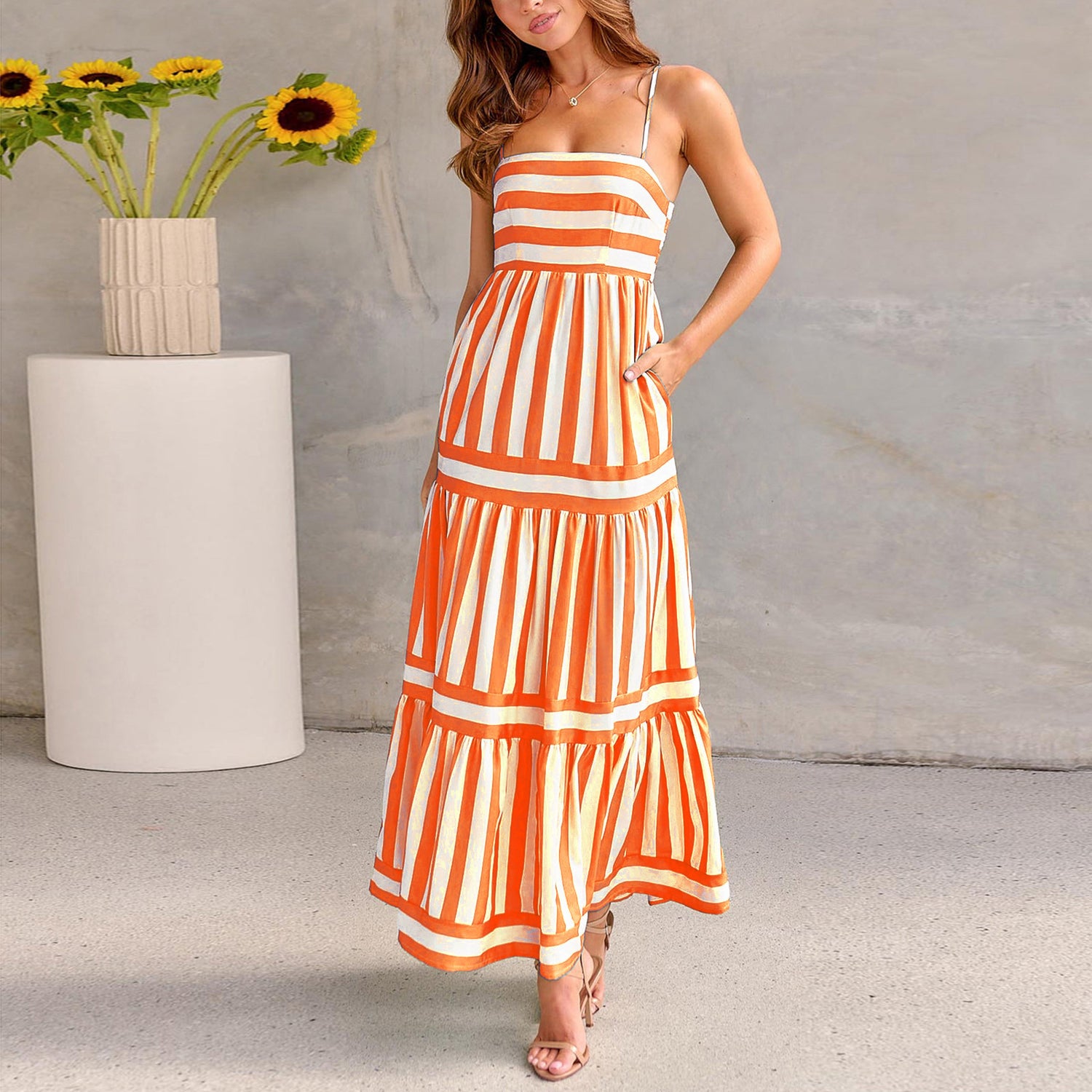 Summer Long Dress With Pockets - Swefashionstore