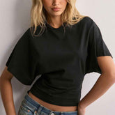 Summer Batwing Sleeve T-shirt with Stylish Design - Swefashionstore
