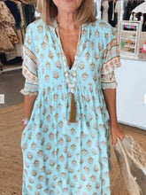 Summer Bohemian Print Lantern-Sleeved Dress Clothing For Women - Swefashionstore