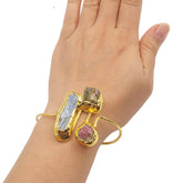 Classical Design Irregular Tourmaline Blue Stone Adjustable Bracelet - Swefashionstore