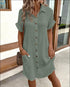 Summer Short Sleeve Shirt Dress - Swefashionstore