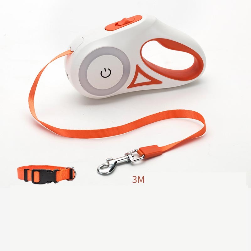 Automatic Retractable Leash Dog Collar Spotligh
