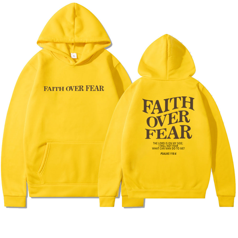 Faith Over Fear Christian Hoodie - Inspirational Hoodie for Daily Motivation - Swefashionstore