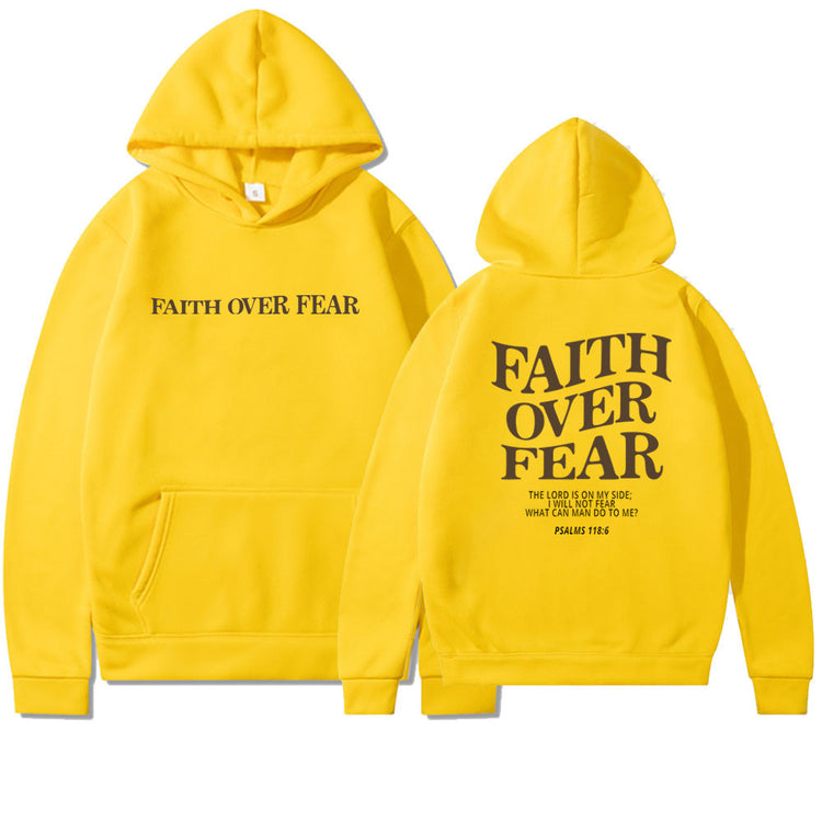 Faith Over Fear Christian Hoodie - Inspirational Hoodie for Daily Motivation - Swefashionstore