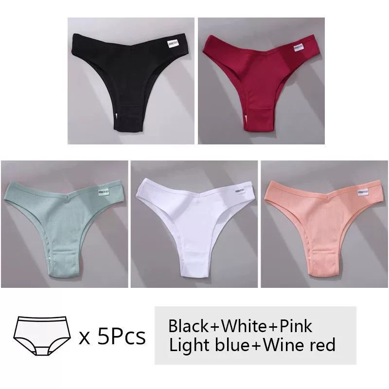 5Pcs Set Women Panties Cotton Underwear M-XL Comfo - Swefashionstore