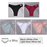 5Pcs Set Women Panties Cotton Underwear M-XL Comfo - Swefashionstore